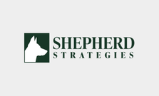 Shepherd Strategies logo: white shepherd silhouette in a green square, with the brand name to the right.