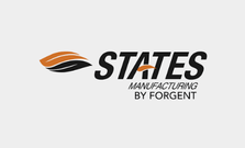 States Manufacturing logo with an orange-black swoosh and the bold word STATES, plus 'Manufacturing by Forent' tagline.